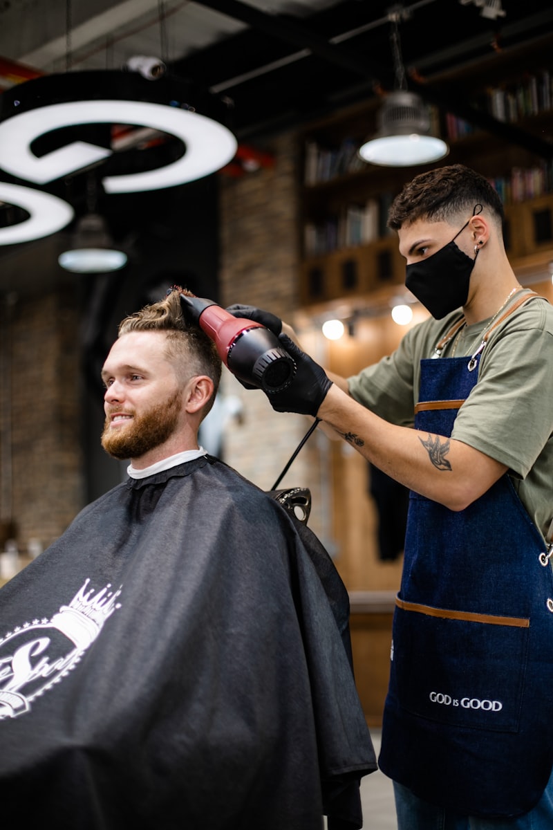 Barber tools on counter