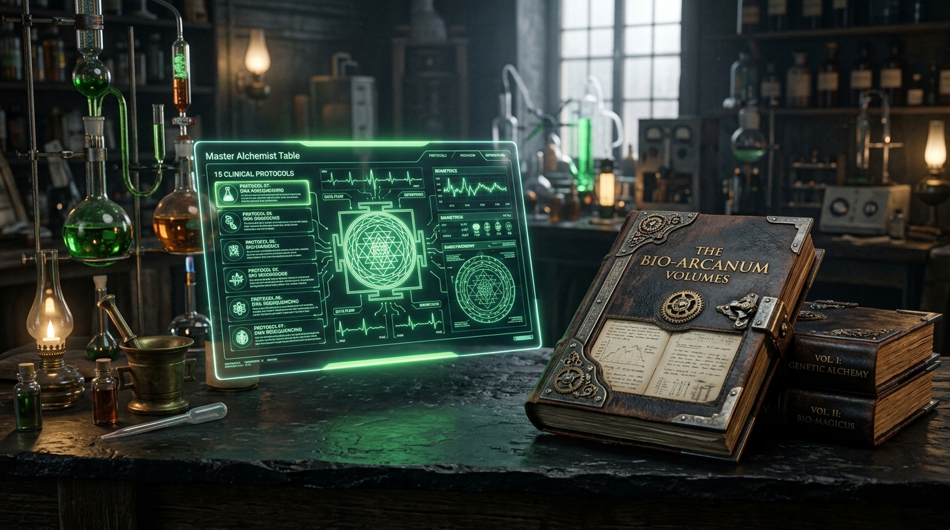 The Bio-Arcanum Clinical Vault & Holographic Master Alchemist Table