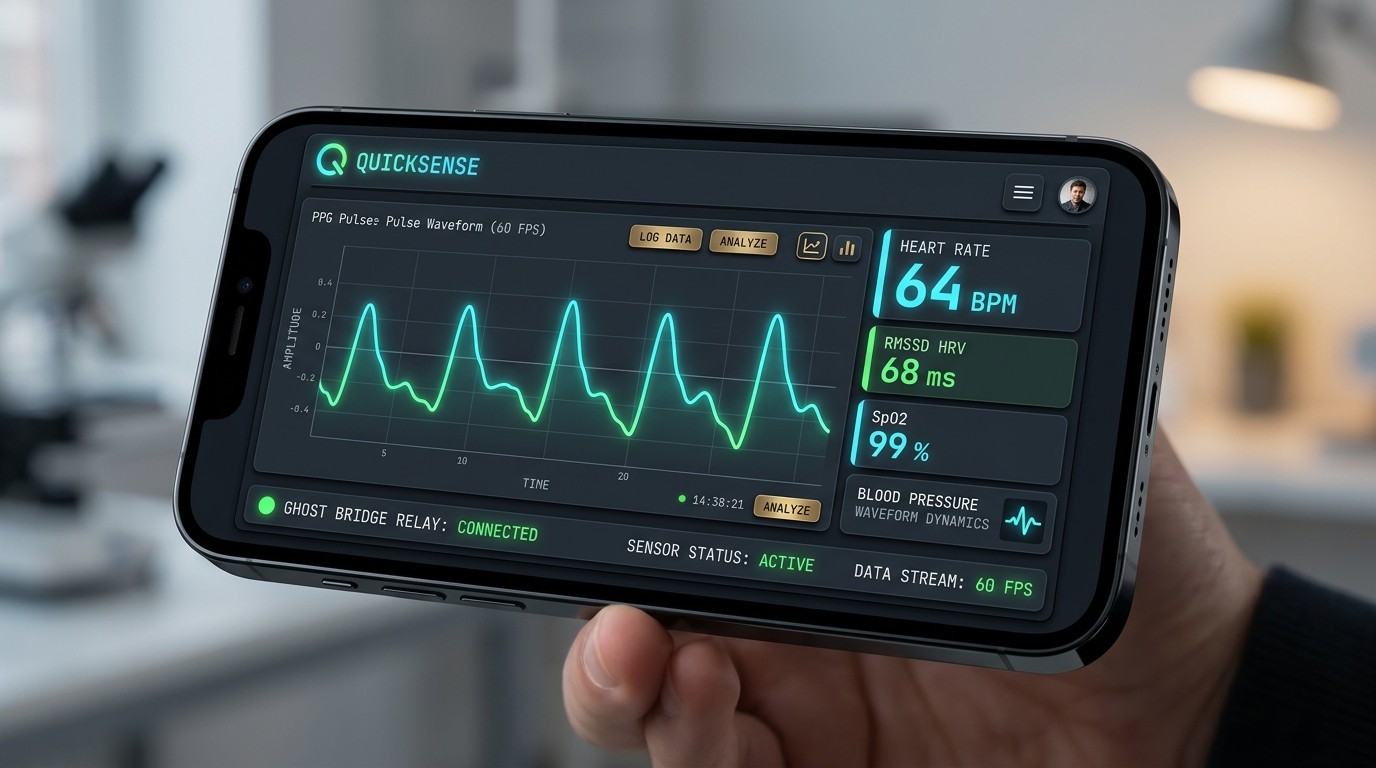OPTICAL BIOMETRIC SENSOR // 60 FPS PPG WAVEFORM & GHOST BRIDGE RELAY TELEMETRY