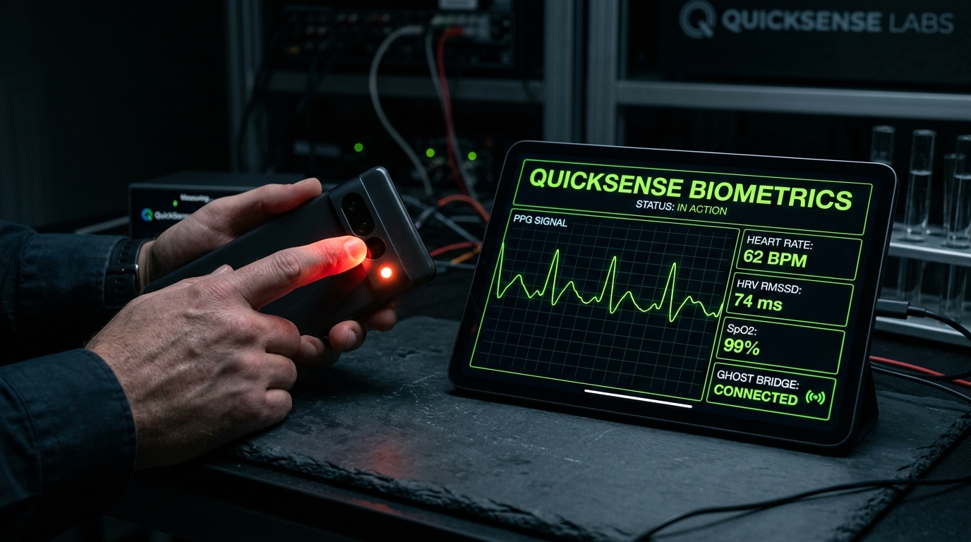 QuickSense Optical PPG Biometric Sensor via Smartphone Camera & LED Flash
